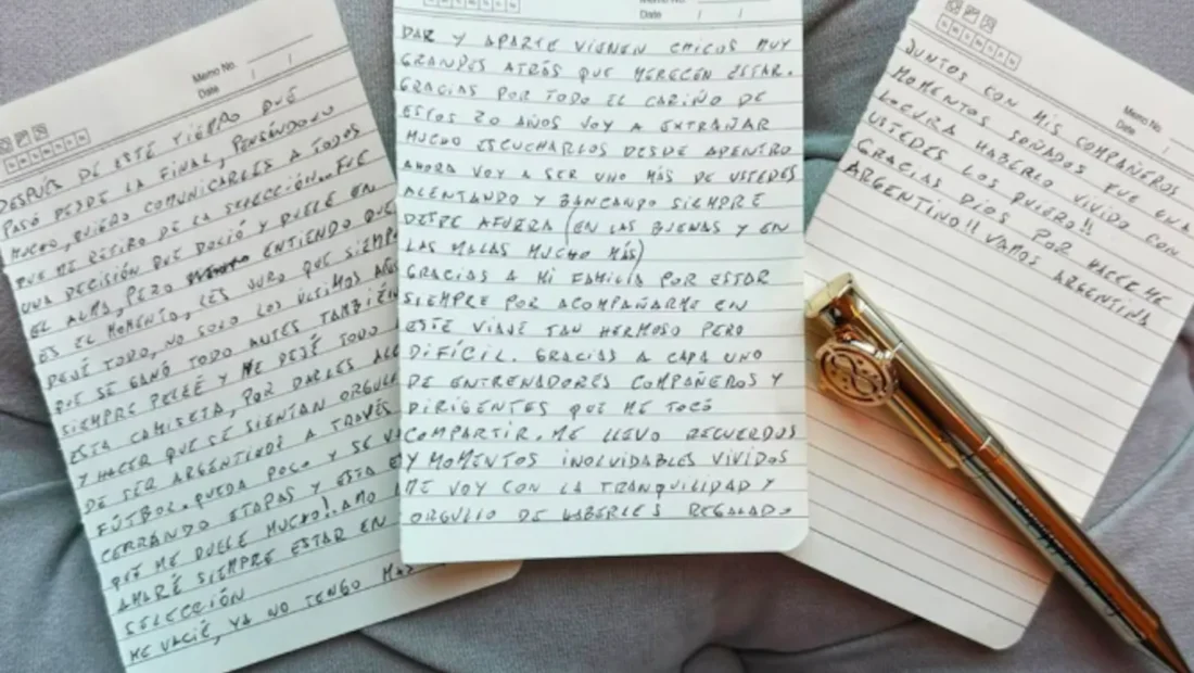 Creó una tipografía con la letra que Lionel Messi escribió su carta de despedida de la Selección Argentina
